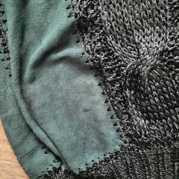 Vintage Faux Suede and Knit Long Sleeve Sweater - Picture 14 of 14